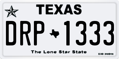 TX license plate DRP1333