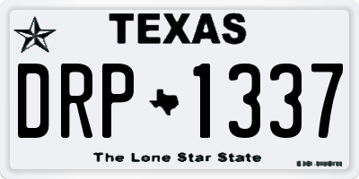 TX license plate DRP1337
