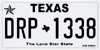 TX license plate DRP1338