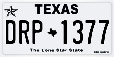 TX license plate DRP1377