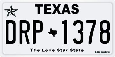 TX license plate DRP1378