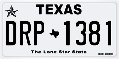TX license plate DRP1381