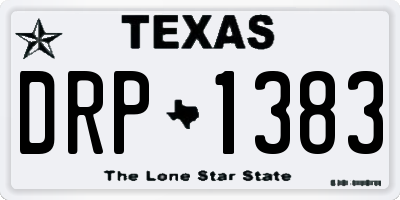 TX license plate DRP1383