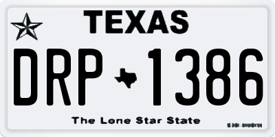 TX license plate DRP1386