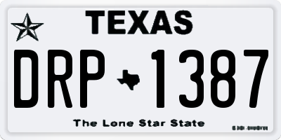 TX license plate DRP1387