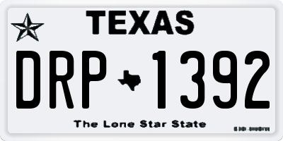 TX license plate DRP1392