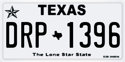 TX license plate DRP1396