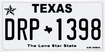 TX license plate DRP1398