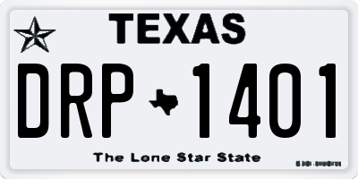 TX license plate DRP1401