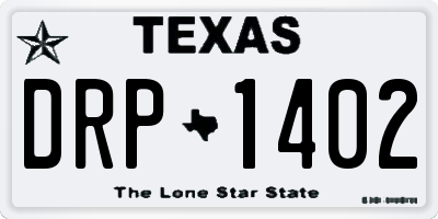 TX license plate DRP1402