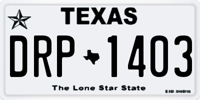 TX license plate DRP1403