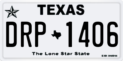 TX license plate DRP1406