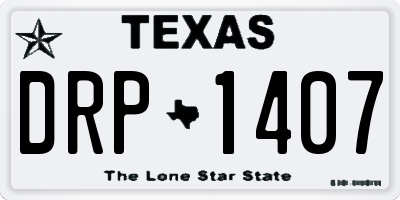 TX license plate DRP1407