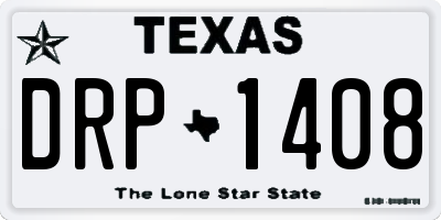 TX license plate DRP1408
