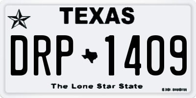 TX license plate DRP1409