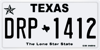 TX license plate DRP1412