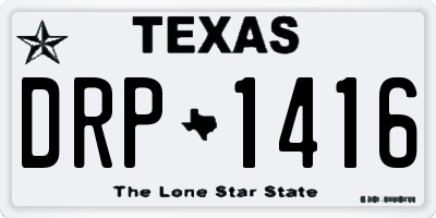 TX license plate DRP1416