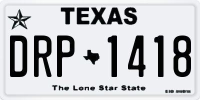 TX license plate DRP1418