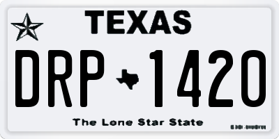 TX license plate DRP1420