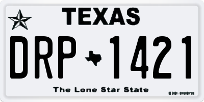 TX license plate DRP1421