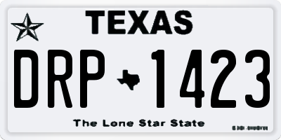 TX license plate DRP1423