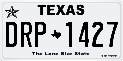 TX license plate DRP1427