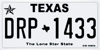 TX license plate DRP1433