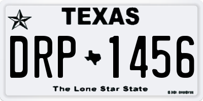 TX license plate DRP1456