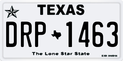 TX license plate DRP1463