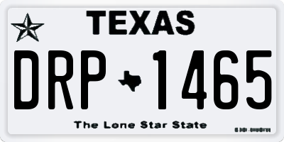 TX license plate DRP1465