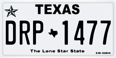TX license plate DRP1477