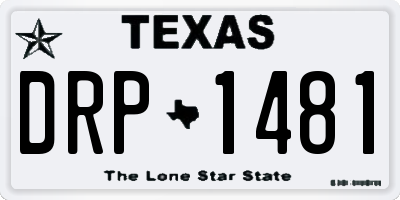 TX license plate DRP1481