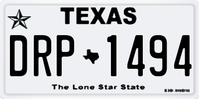 TX license plate DRP1494