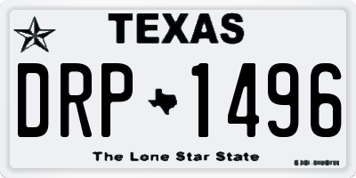 TX license plate DRP1496