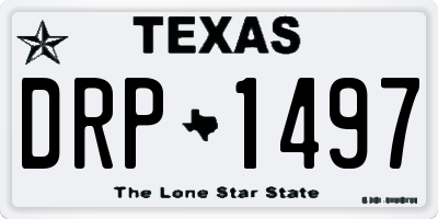 TX license plate DRP1497
