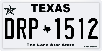 TX license plate DRP1512