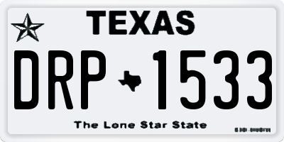 TX license plate DRP1533