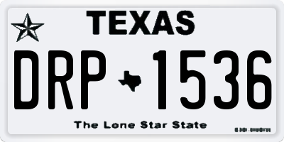 TX license plate DRP1536