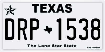 TX license plate DRP1538