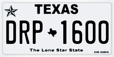 TX license plate DRP1600