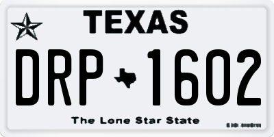 TX license plate DRP1602