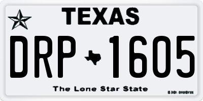 TX license plate DRP1605