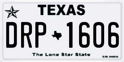 TX license plate DRP1606