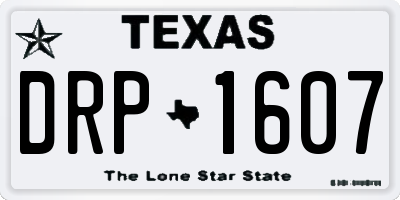 TX license plate DRP1607