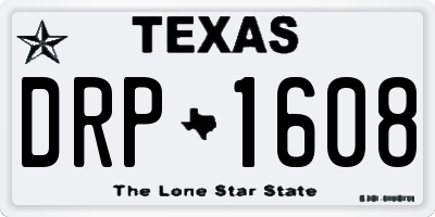 TX license plate DRP1608