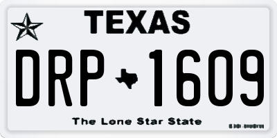 TX license plate DRP1609