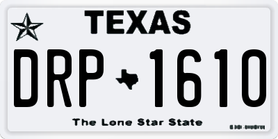 TX license plate DRP1610