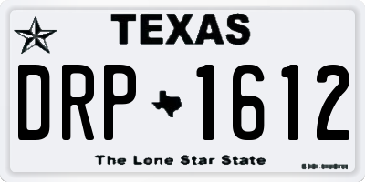 TX license plate DRP1612