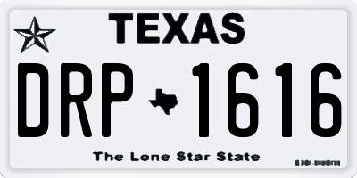 TX license plate DRP1616