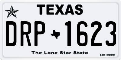 TX license plate DRP1623